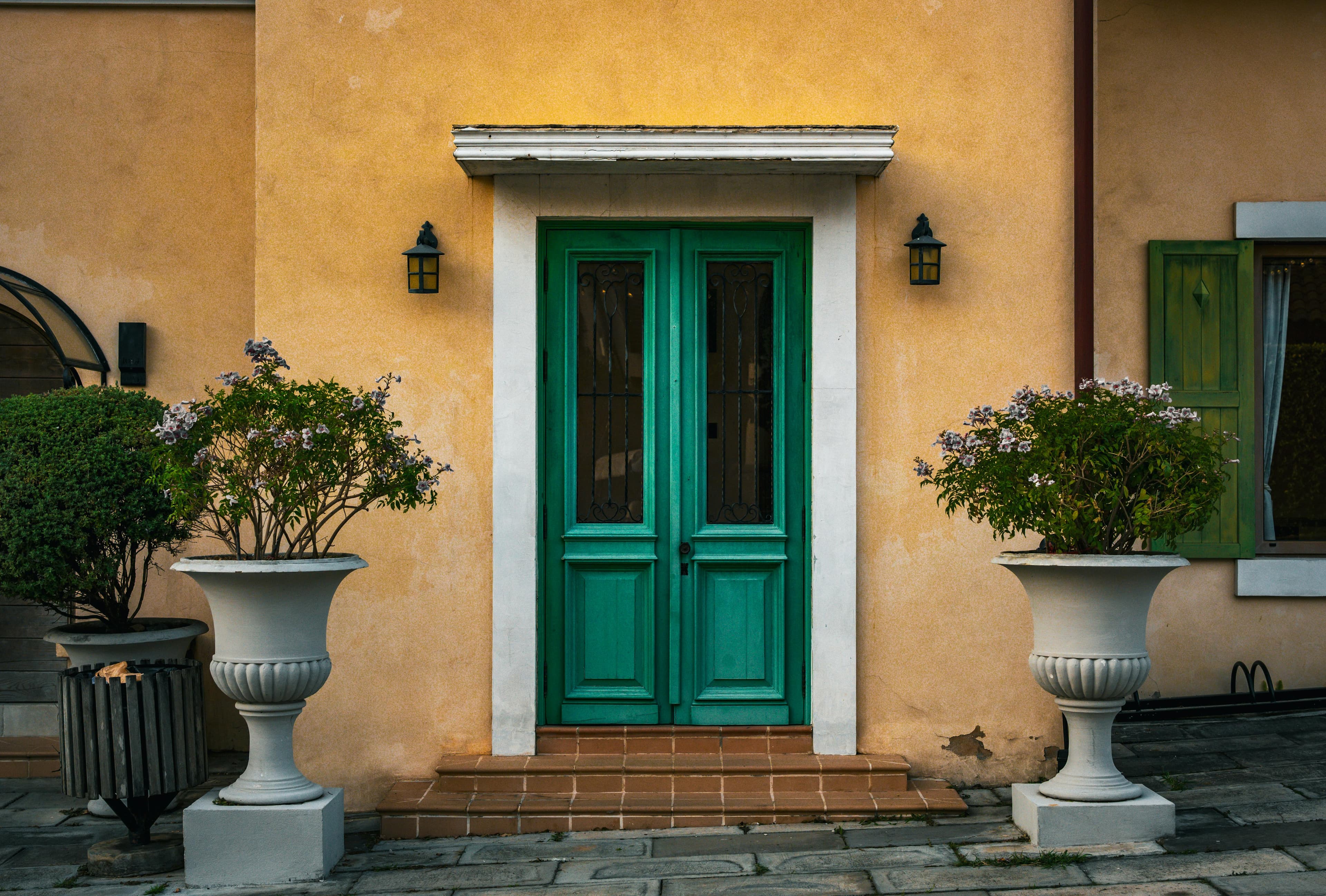 Modern chair with fur throw by the window