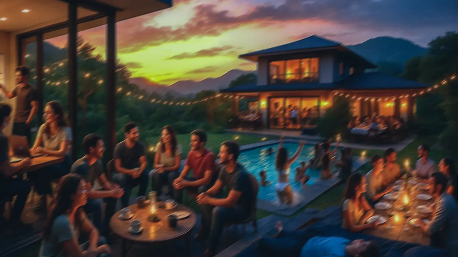 Luxury villa experience setting